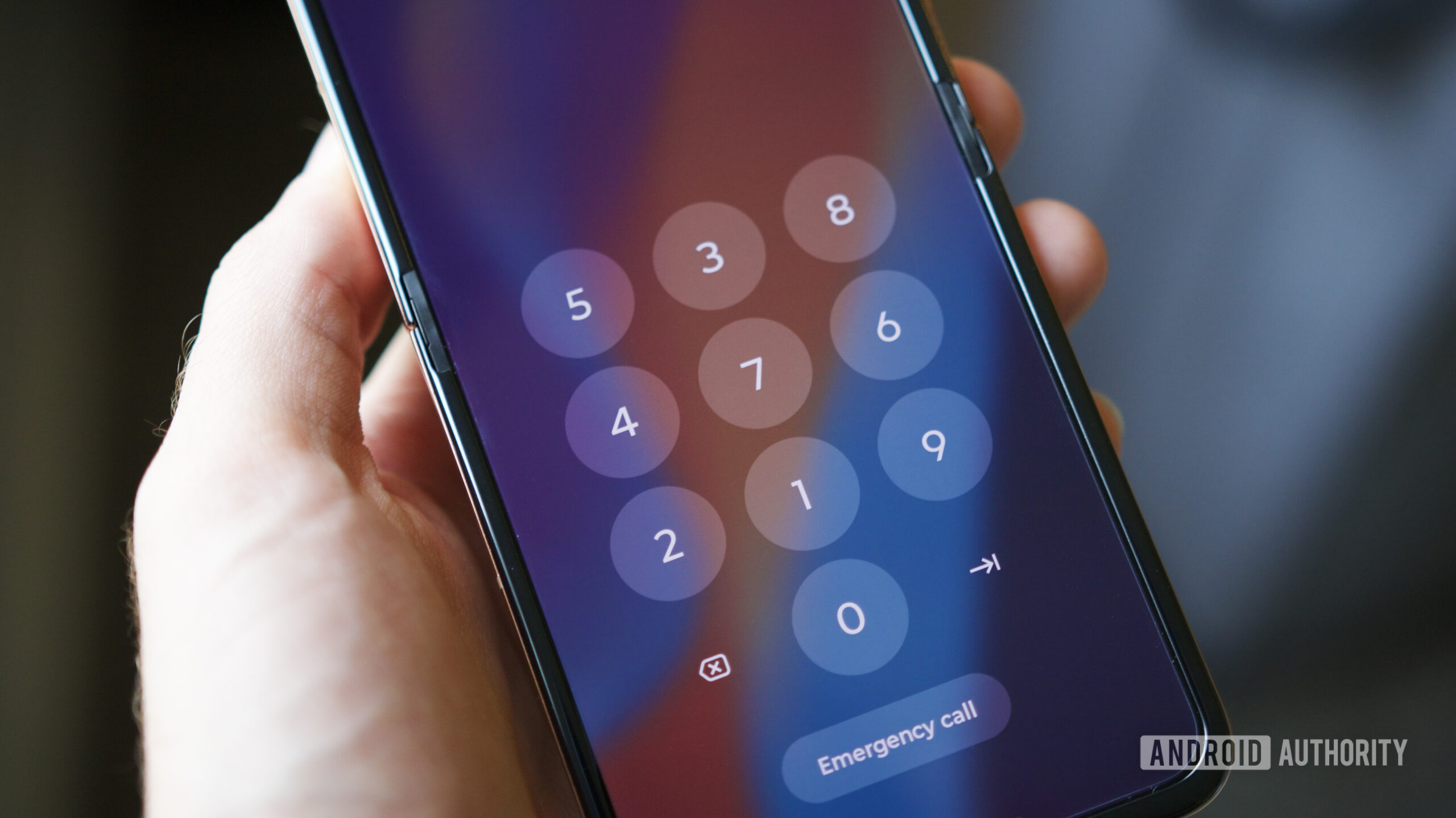 A scrambled PIN on a Motorola phone.