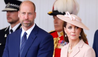 Prince William and Catherine, Princess of Wales attend the formal welcome for French President Emmanuel Macron on day one of the State Visit to the United Kingdom on July 8, 2025