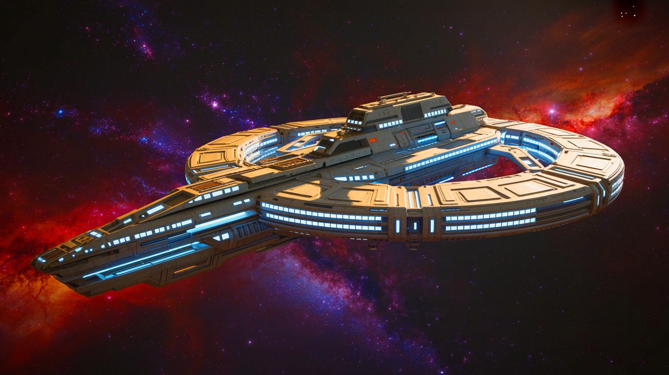 Illustration of a Conceptual Generation Ship Designed for a 400-Year Journey to Proxima Centauri b.