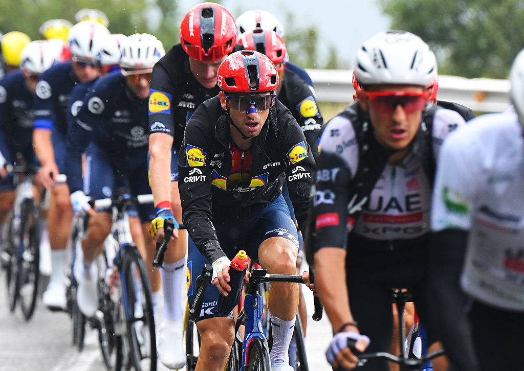 PAL, ANDORRA - AUGUST 28: Giulio Ciccone of Italy and Team Lidl - Trek competes during the La Vuelta - 80th Tour of Spain 2025, Stage 6 a 170.3km stage from Olot to Pal - Andorra 1900m / #UCIWT / on August 28, 2025 in Pal, Andorra. (Photo by Tim de Waele/Getty Images)