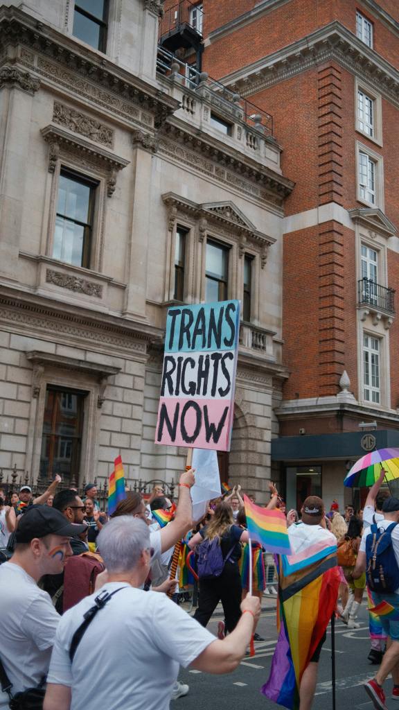 LGBTQ+ protest in London. Photo by Inti Tupac Liberman for Pexels