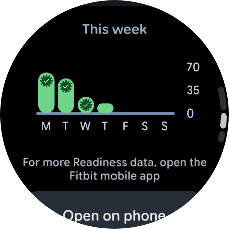 pixel watch fitbit app readiness graph new