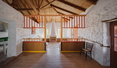 point supreme brings minimalist intervention to greek farmhouse
