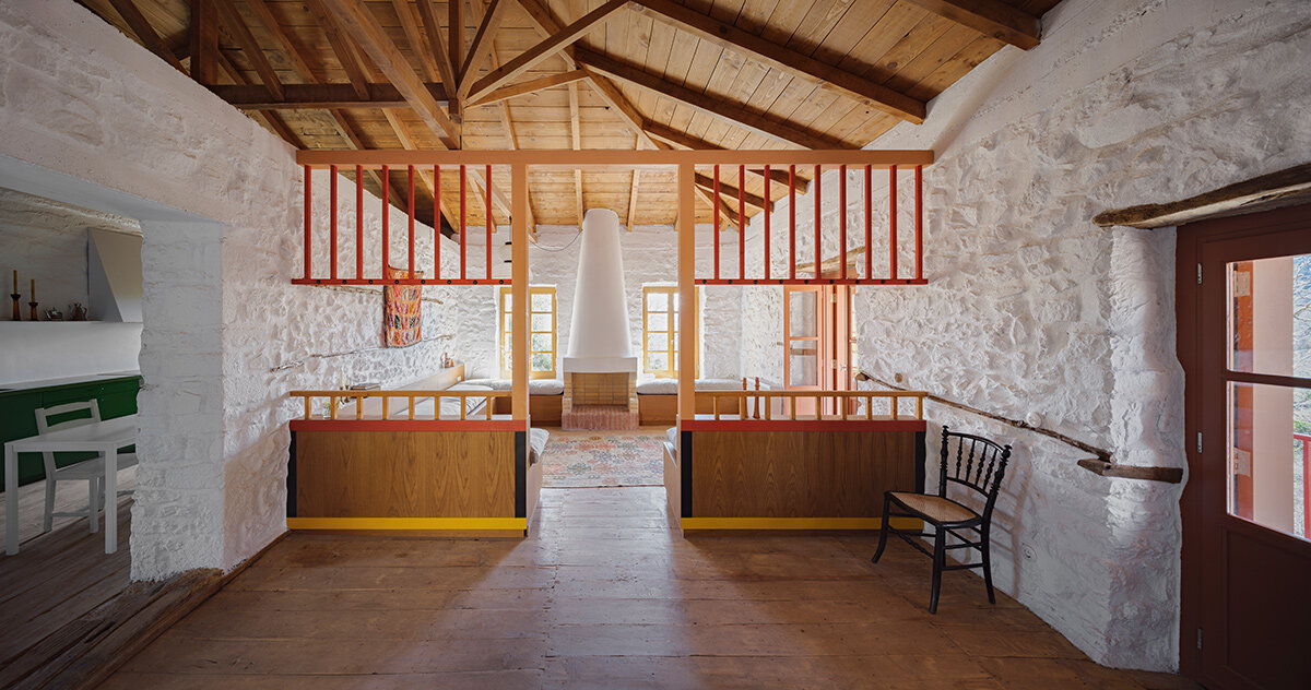 point supreme brings minimalist intervention to greek farmhouse
