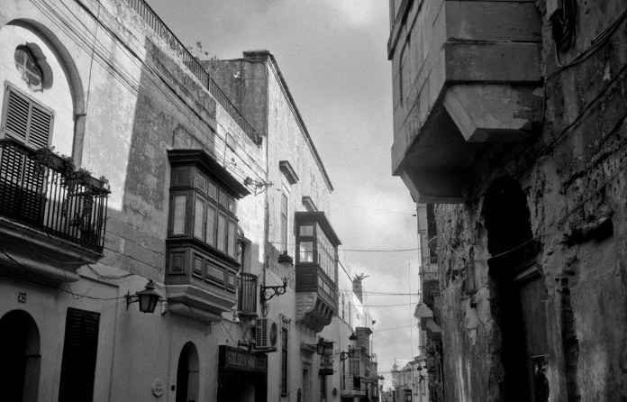 Street with Maltese balconies (Pic: Stephen Dowling)