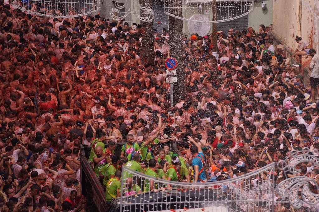 The annual 'La Tomatina' food fight festival in Bunol, near Valencia, Spain, August 27, 2025.