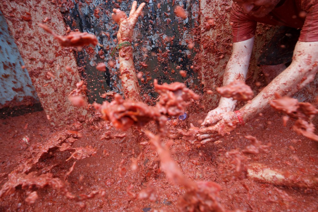 The annual 'La Tomatina' food fight festival in Bunol, near Valencia, Spain, August 27, 2025.