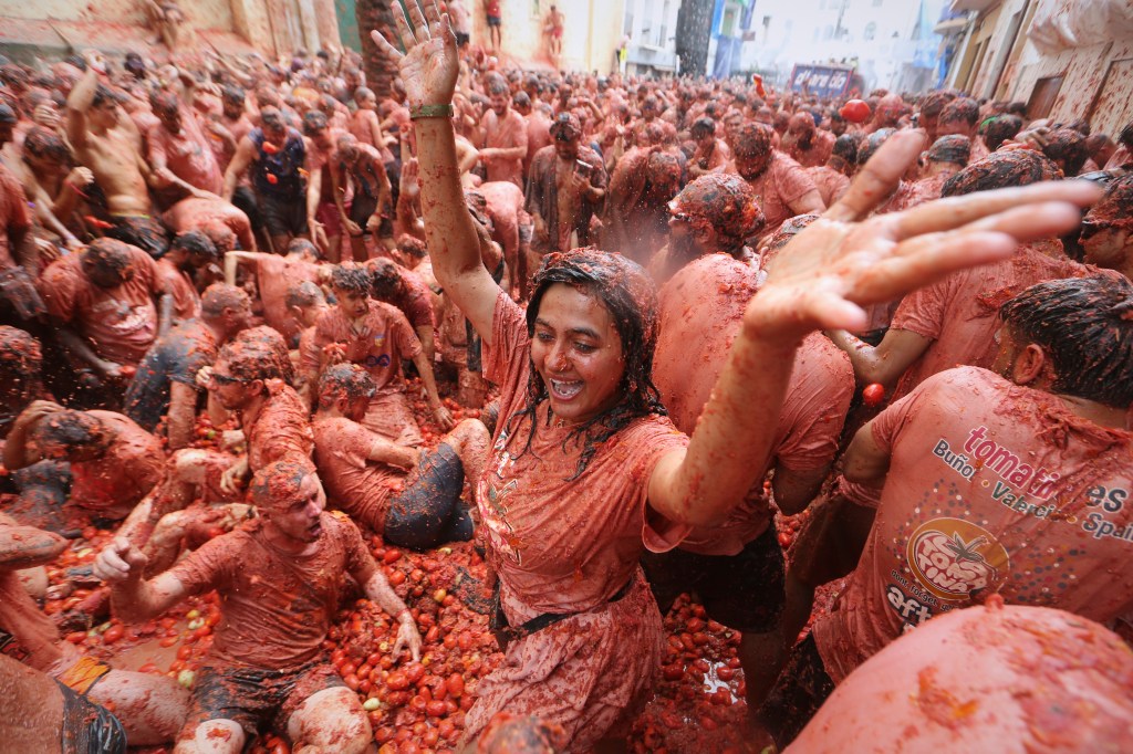 The annual 'La Tomatina' food fight festival in Bunol, near Valencia, Spain, August 27, 2025.