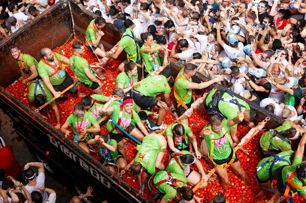 The annual 'La Tomatina' food fight festival in Bunol, near Valencia, Spain, August 27, 2025.