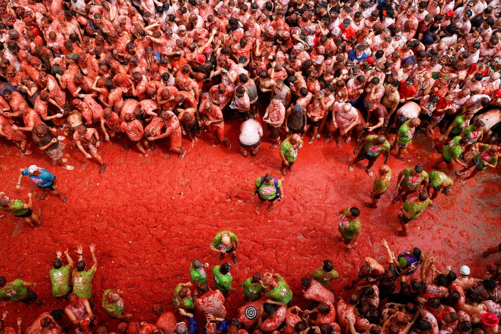 The annual 'La Tomatina' food fight festival in Bunol, near Valencia, Spain, August 27, 2025.