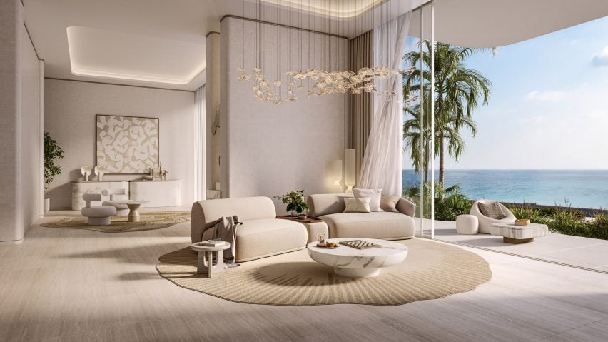 Living room at Zaha Hadid Architects-designed UAE project