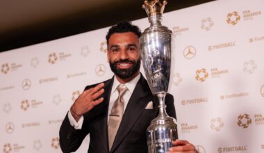 Photos: Mo Salah collects his third PFA Players' Player of the Year trophy
