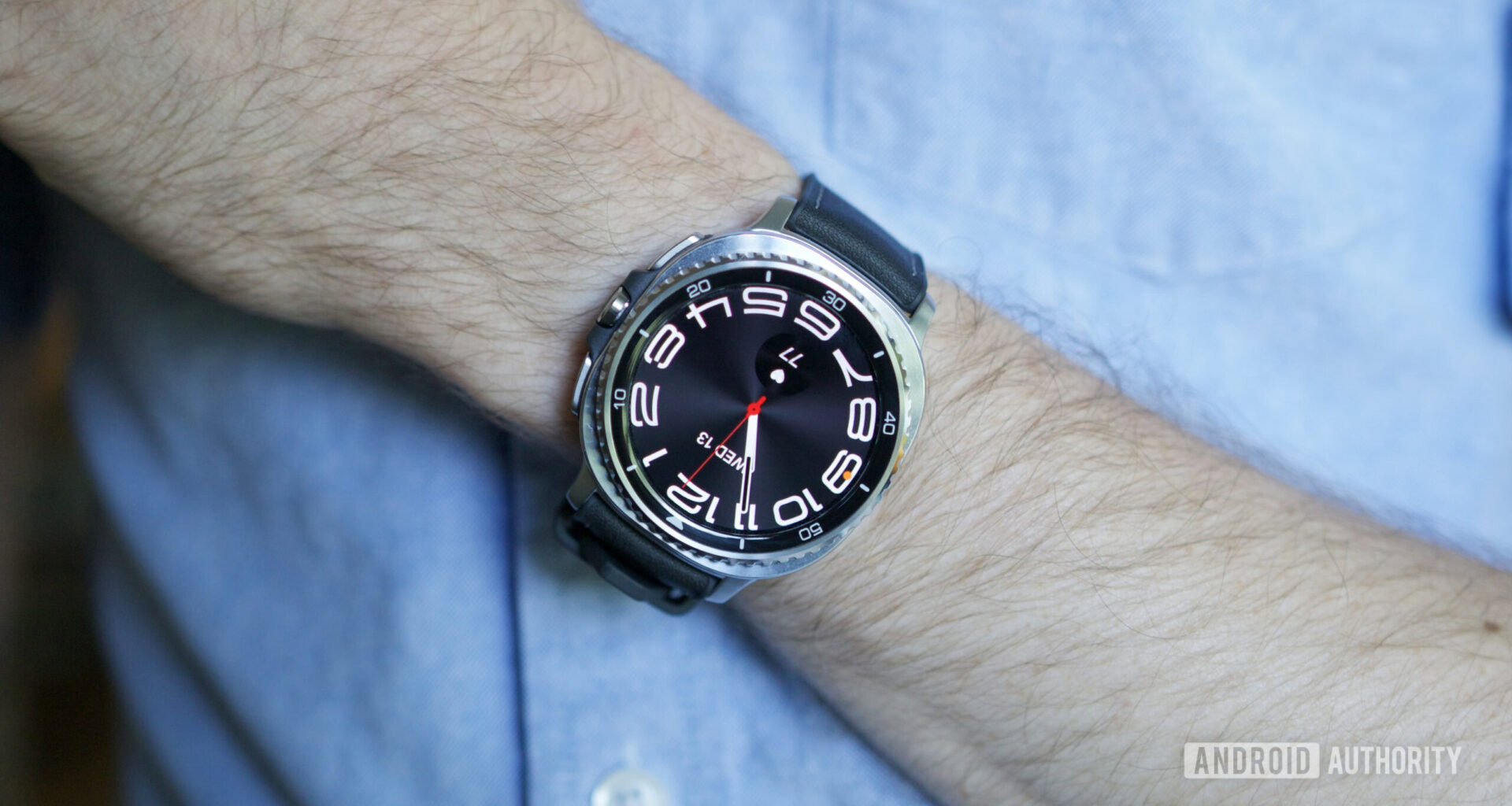 Someone wearing the Samsung Galaxy Watch 8 Classic.
