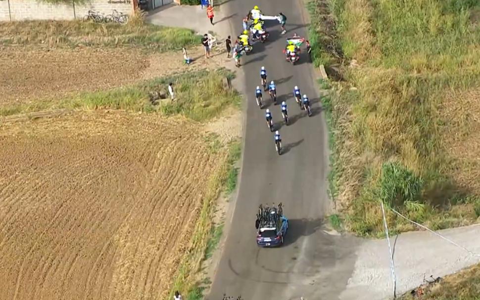Israel - Premier Tech team time trial interrupted by pro-Palestine protest at Vuelta a España
