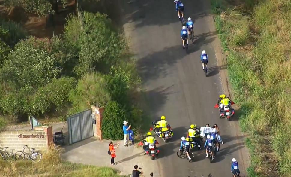 Israel - Premier Tech team time trial interrupted by pro-Palestine protest at Vuelta a España
