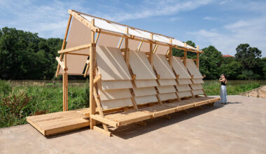 wooden pavilion by erazo pugliese reclaims dock on spanish river