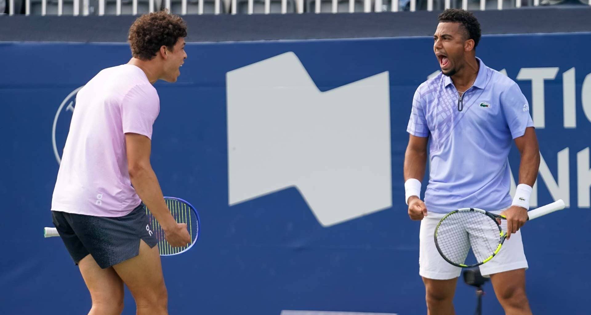 Ben Shelton and Arthur Fils in action at the National Bank Open Presented by Rogers in Toronto.