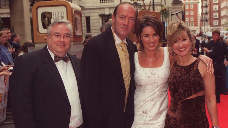 Original Brookside stars at BAFTA - L:R: Michael Starke, Dean Sullivan, Claire Sweeney and Sue Jenkins. Pic: PA