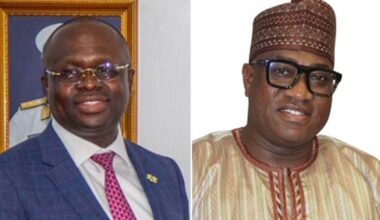 Ministers Edward Omane Boamah and Ibrahim Murtala Muhammed. Pics: Ghana Armed Forces/Ministry of Environment