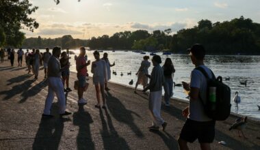 Temperatures in parts of the UK are expected to reach nearly 30C on Monday. Pic: Reuters