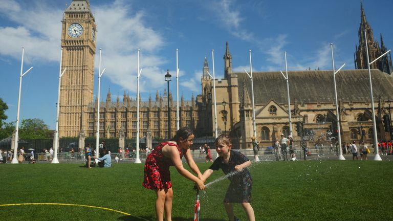 High temperatures are expected to continue over the bank holiday. Pic: Reuters