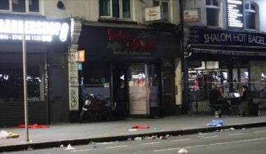 Aftermath of the fire at a restaurant in Ilford. Pic: UK News and Pictures