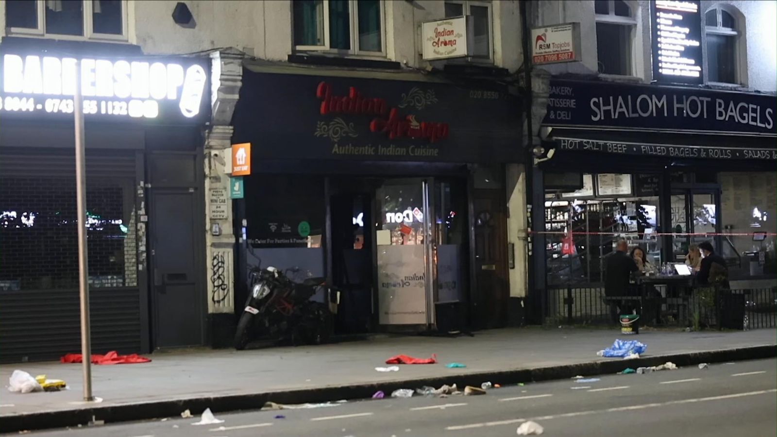 Aftermath of the fire at a restaurant in Ilford. Pic: UK News and Pictures