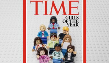 The Time cover featuring Rebecca Young's minifigure. Pic: Time/PA