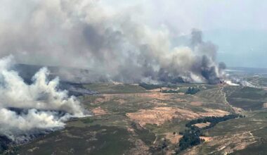 One of the wildfires in Spain. Pic: Securite Civile/AP