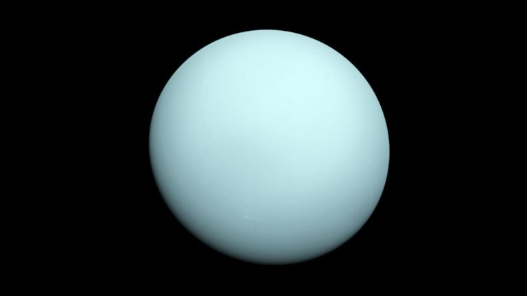 An image of Uranus taken by the Voyager 2 spacecraft in 1986. Pic: NASA

