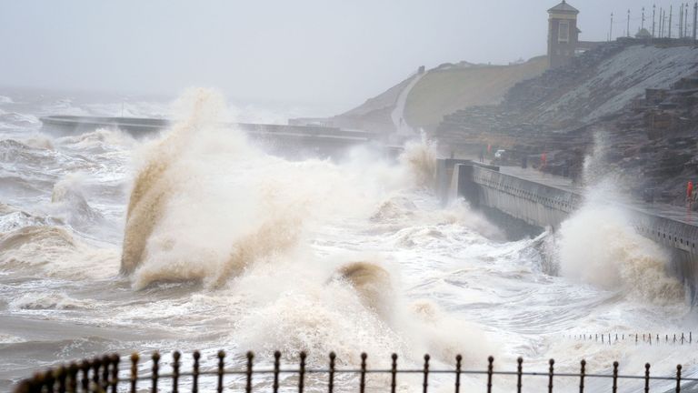 Waves break on the sea front in Blackpool. File pic: PA