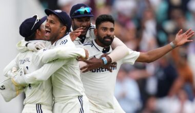 India beat England by six runs in Oval epic to draw Test series 2-2 as Chris Woakes heads out to bat with arm in sling | Cricket News