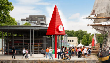 STUDIO 5•5 creates red spire sculpture at cean port