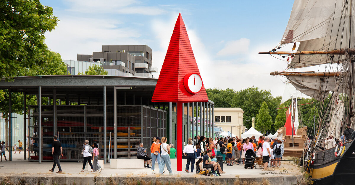 STUDIO 5•5 creates red spire sculpture at cean port