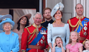 Royal Family stand on the Balcony of Buckingham Palace