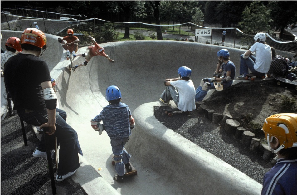 Skateboarders at Kelvin Grove skatepark.