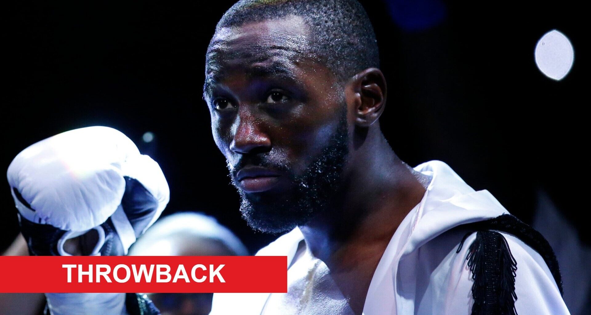 Terence Crawford in the ring ahead of his WBO welterweight title fight with Shawn Porter in November, 2021