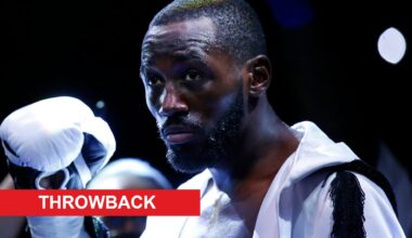 Terence Crawford in the ring ahead of his WBO welterweight title fight with Shawn Porter in November, 2021