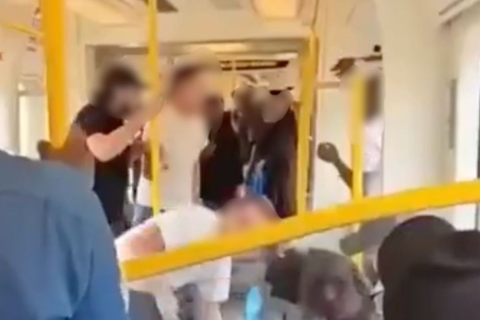 The man was pinned to the floor before being arrested