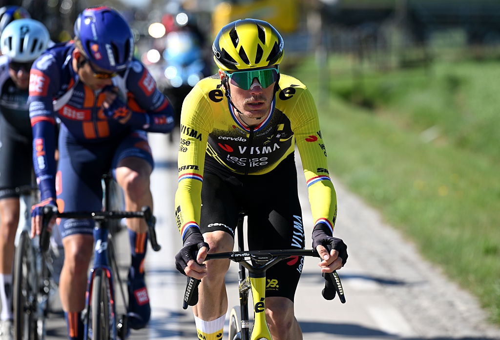 OUDENAARDE, BELGIUM - APRIL 06: Dylan Van Baarle of Netherlands and Team Visma