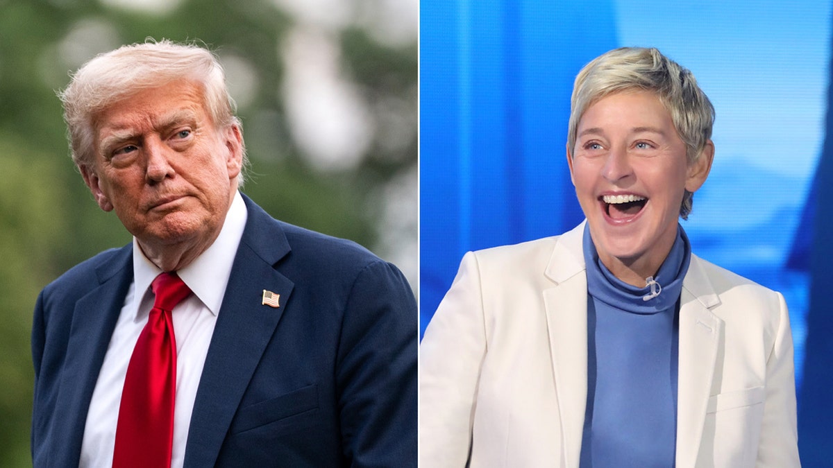 Donald Trump, Ellen DeGeneres split image