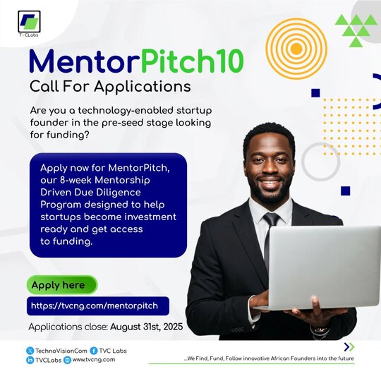 TVC Labs MentorPitch 10 Program for early-stage startups. – Opportunities For Africans