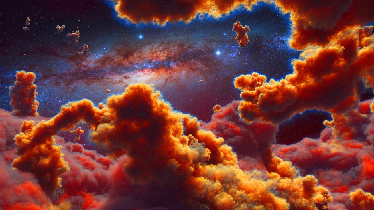 Illustration of the Midpoint cloud, a Giant Molecular Cloud within the Milky Way.