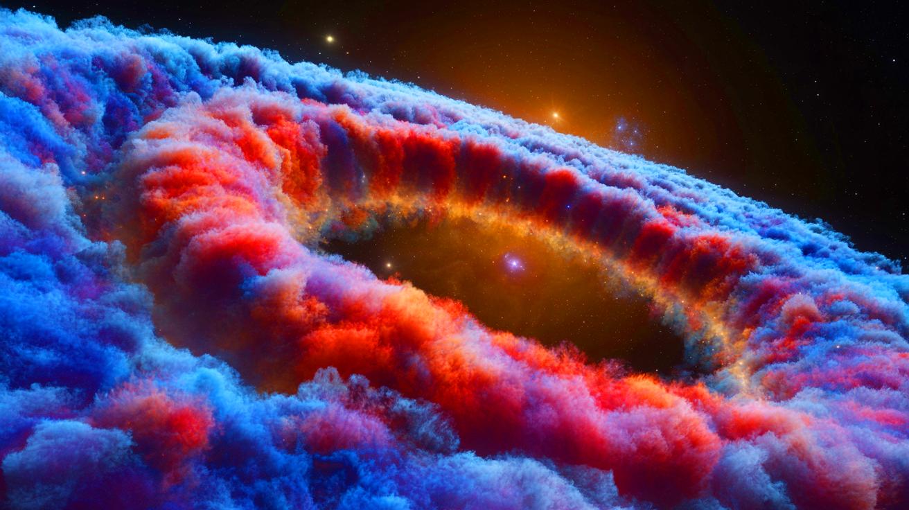 Illustration of the discovery of the Midpoint cloud, a Giant Molecular Cloud within the Milky Way.