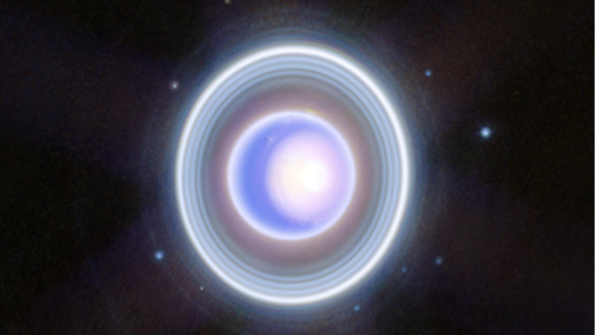 An image of Uranus taken by the James Webb Space Telescope
