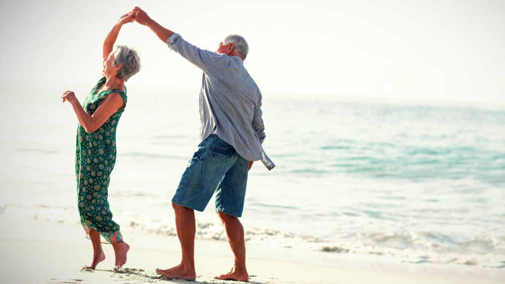 And older man and woman dancing.