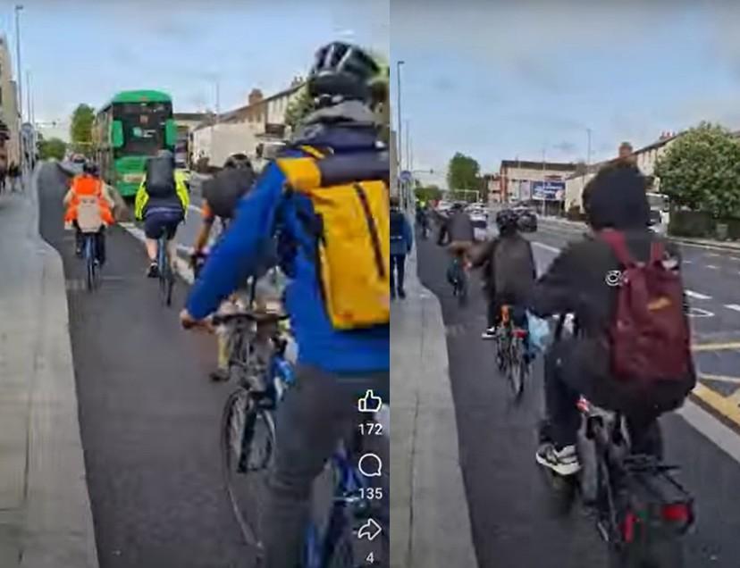 Dublin cycle lane “like Amsterdam” due to “amazing” number of cyclists, politician says – on same route where council was accused of hiring actors on bikes for ‘staged’ video
