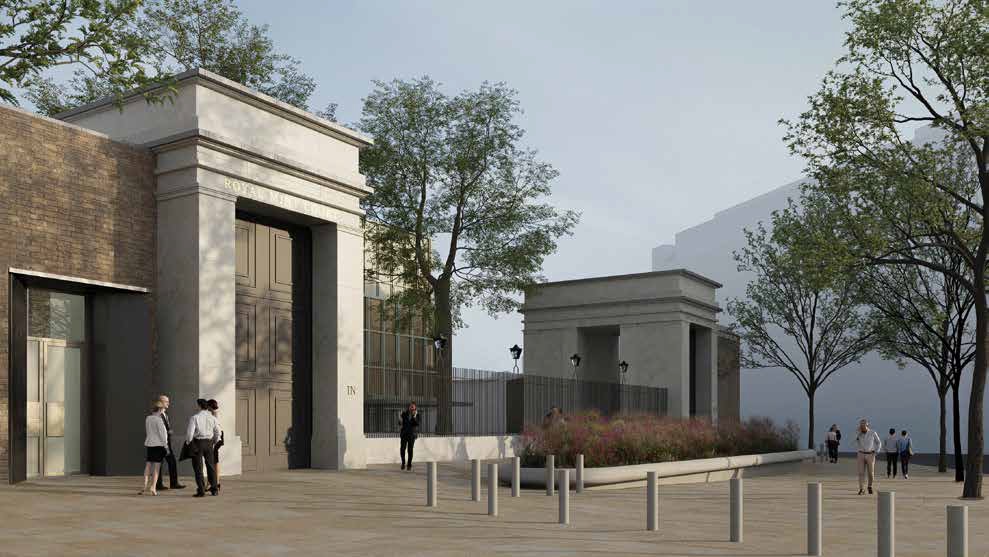 David Chipperfield Architects' plans to rework the Royal Mint into a new complex for the Chinese Embassy (as submitted June 2021) - view of new entrance pavilion