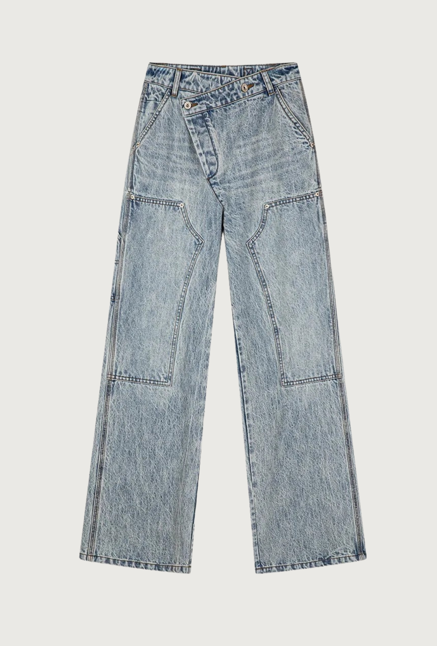 UOOYAA, Deconstructed Washed Carpenter Jeans