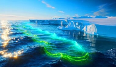 Illustration of ocean currents around North America and Greenland using NASA’s ECCO model.